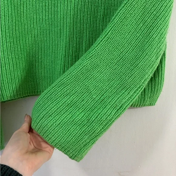 Vero Moda Green Ribbed Cropped Sweater - Picture 3 of 5